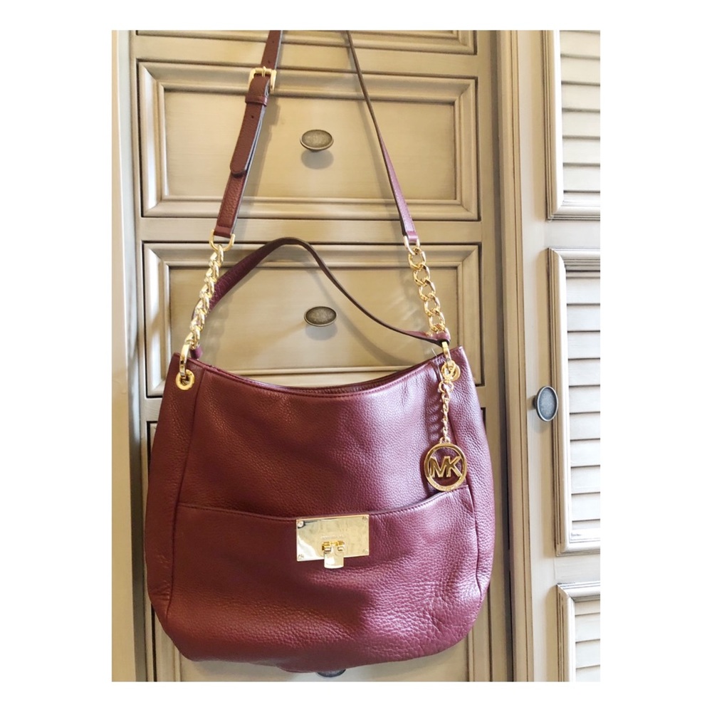 Maroon Michael Kors Tote Bag